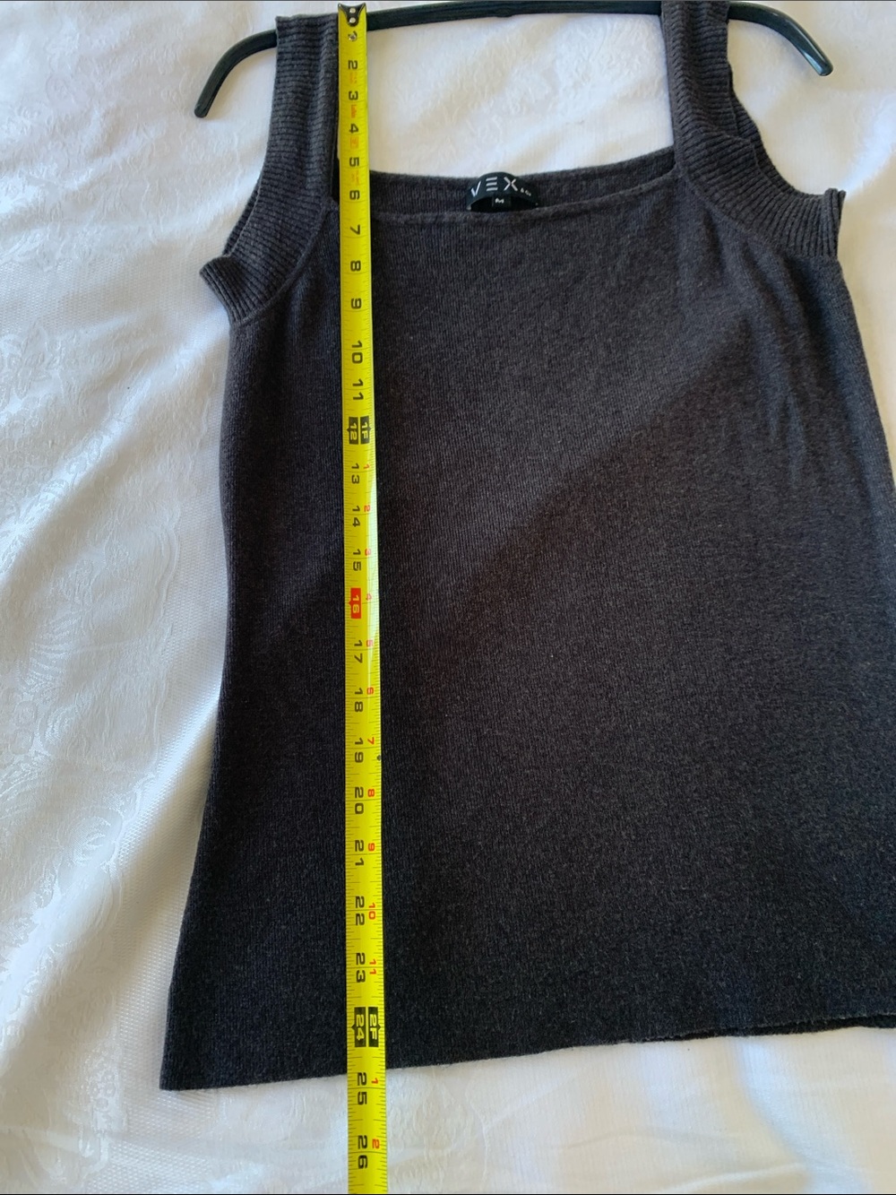 Dark Grey Ribbed-Strap Knit Tank - Picture 4 of 9